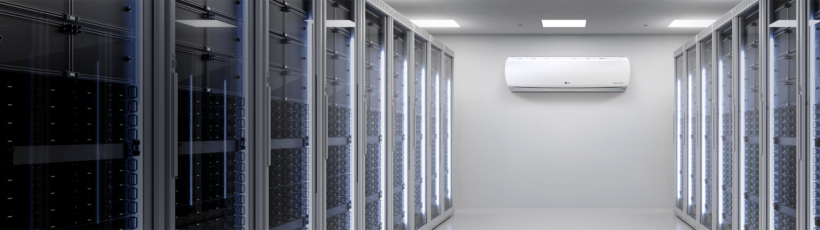 LG Dualcool wandmodel airco in een moderne woonkamer